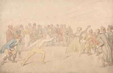 Henry Angelo et Madame Cain en escrime